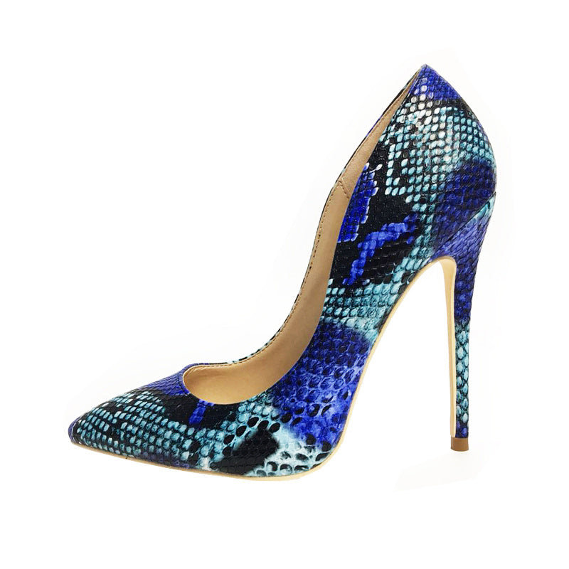 Snakeskin Pumps Leather Shoes