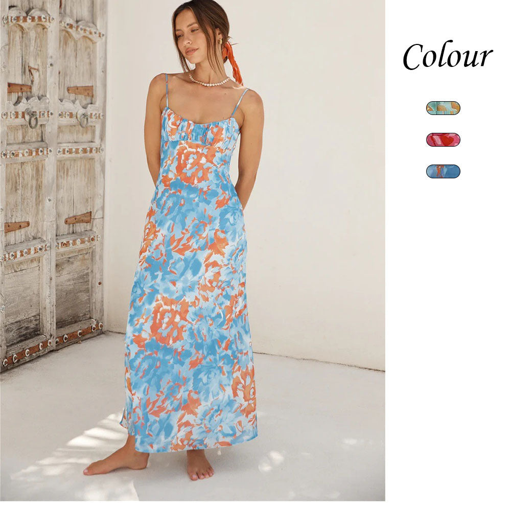 Women's Thin Belt Beauty Back Low-cut Sling Dress