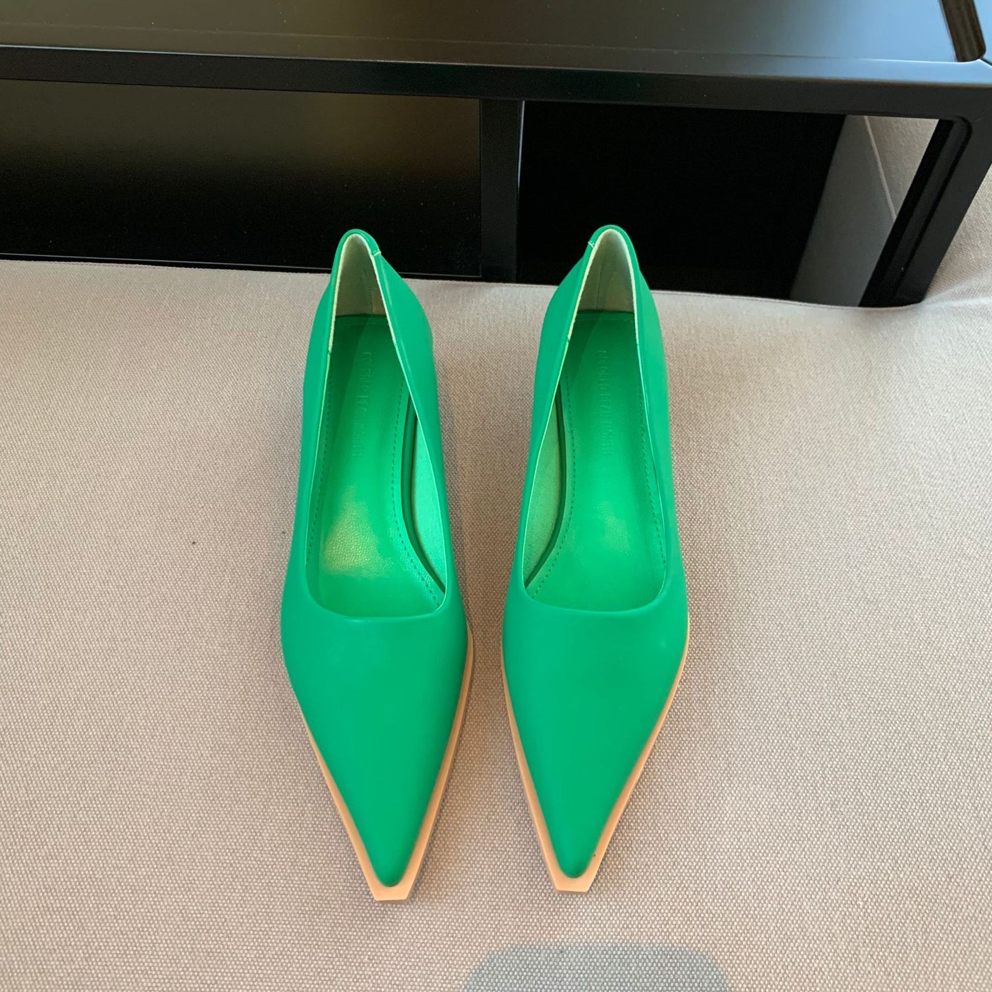 Simple Pointed Toe Pumps Low Heel Women's Shoes