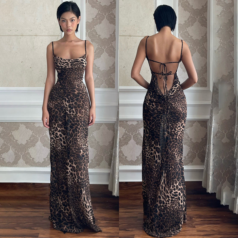 Women's Halter Leopard Print Dress