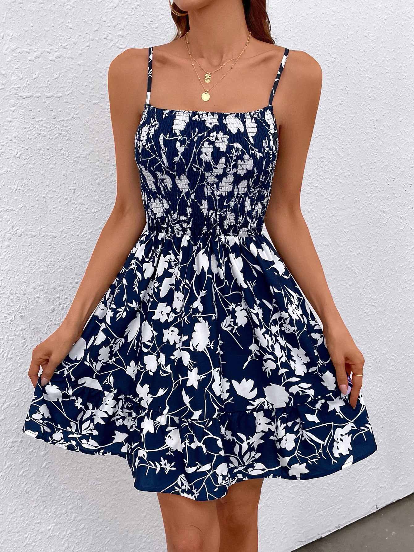 Printed Waist-controlled Sexy Tube Top Strappy Dress
