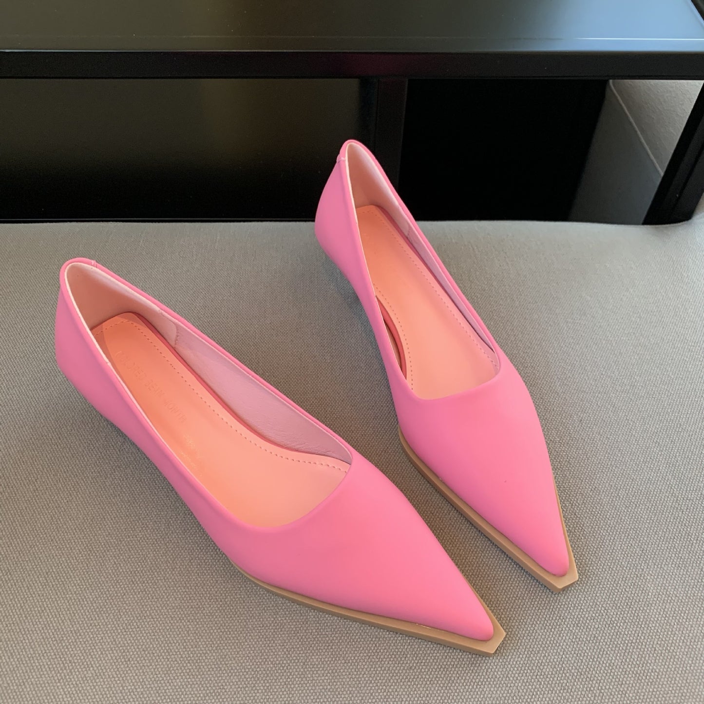 Simple Pointed Toe Pumps Low Heel Women's Shoes