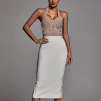 Fashion Bead Temperament Female Halterneck Skirt