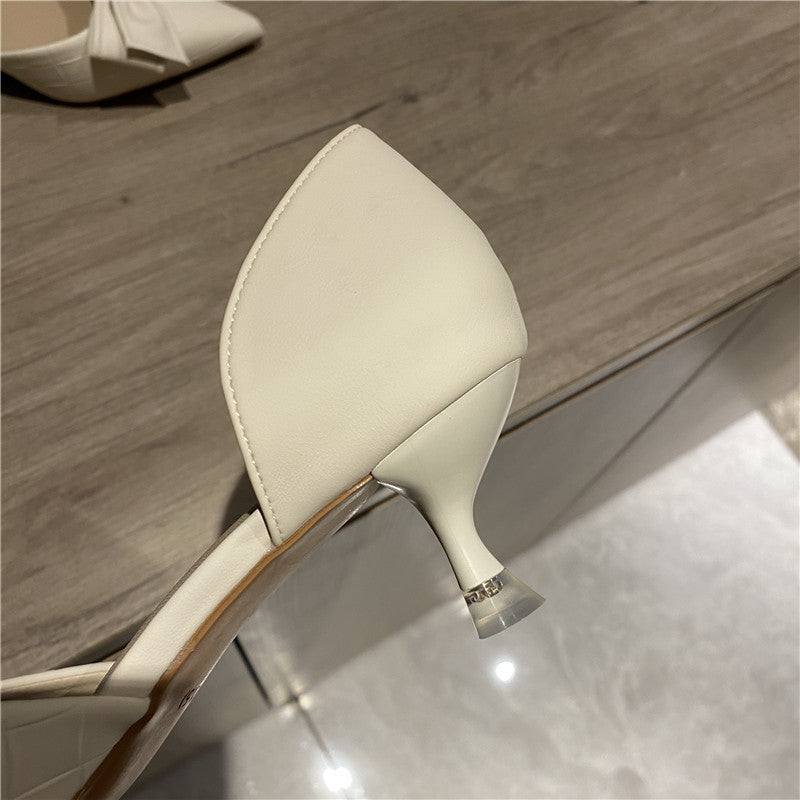 White French Small Heels High Heels Women's Wedding Shoes