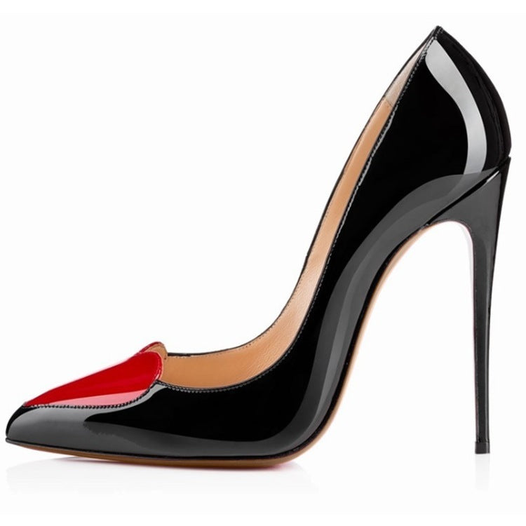 Red Love Pointed High Heels Stiletto Pumps Single Shoes