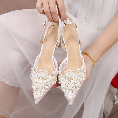 Women's Lace Fashion High Heels Pearls