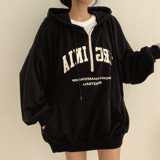 Casual Letters Hooded Pullover Women