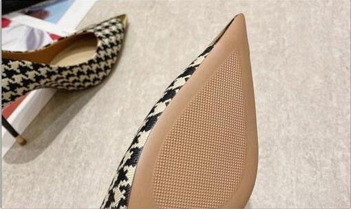 Ladies Plaid Pointed Toe Stiletto Pumps