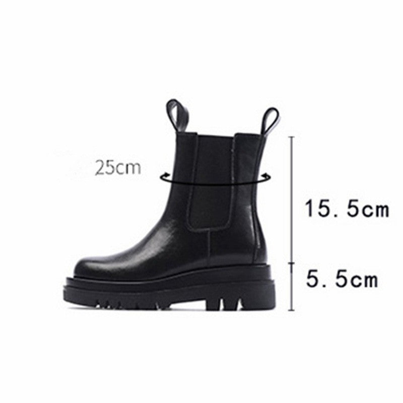 Fashion thick-soled smoke tube boots women