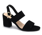 Suede Block Heels Sandals