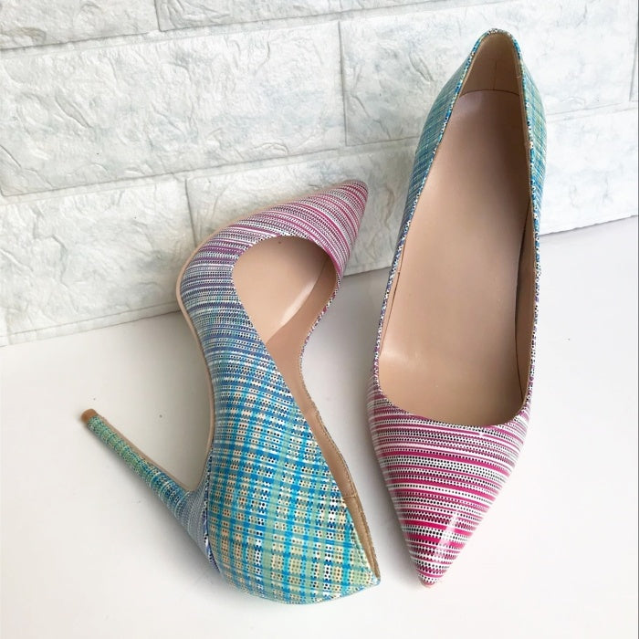 Ladies colorful gradient heels