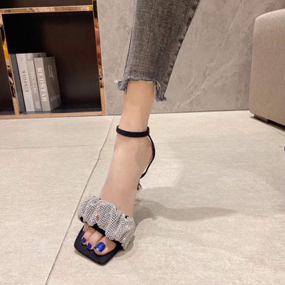 Square Toe Sandals With Stiletto Heels