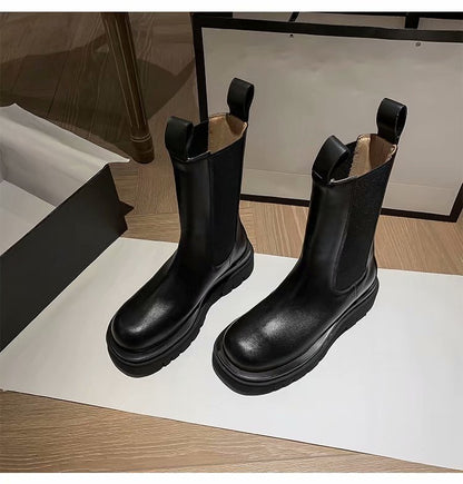 Fashion thick-soled smoke tube boots women