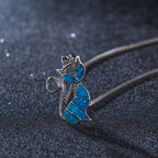 Pendant Blue Opal Necklace Jewelry Gift for Women