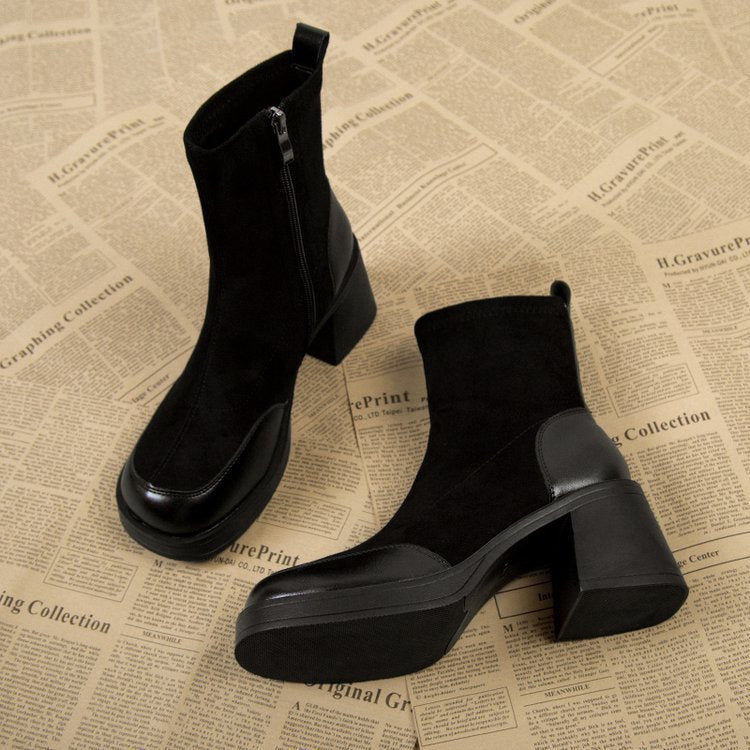 Thick Bottom Boots Chunky Heel Martin Boots Women