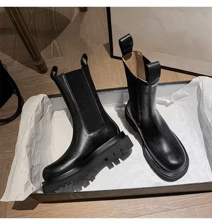 Fashion thick-soled smoke tube boots women