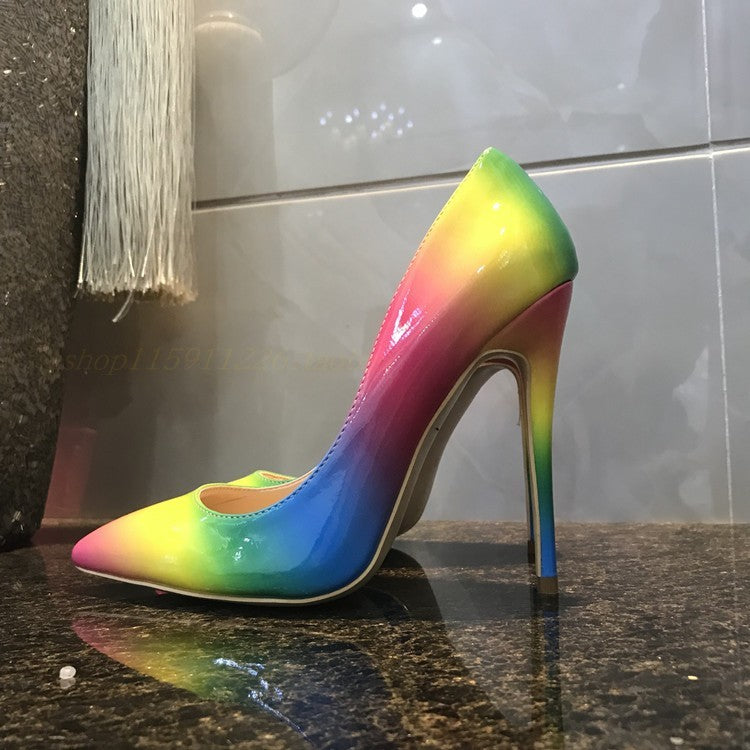 Rainbow super high heels