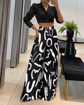 Fashion Casual Printing Wide Leg Pants