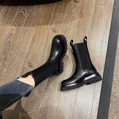 Fashion thick-soled smoke tube boots women