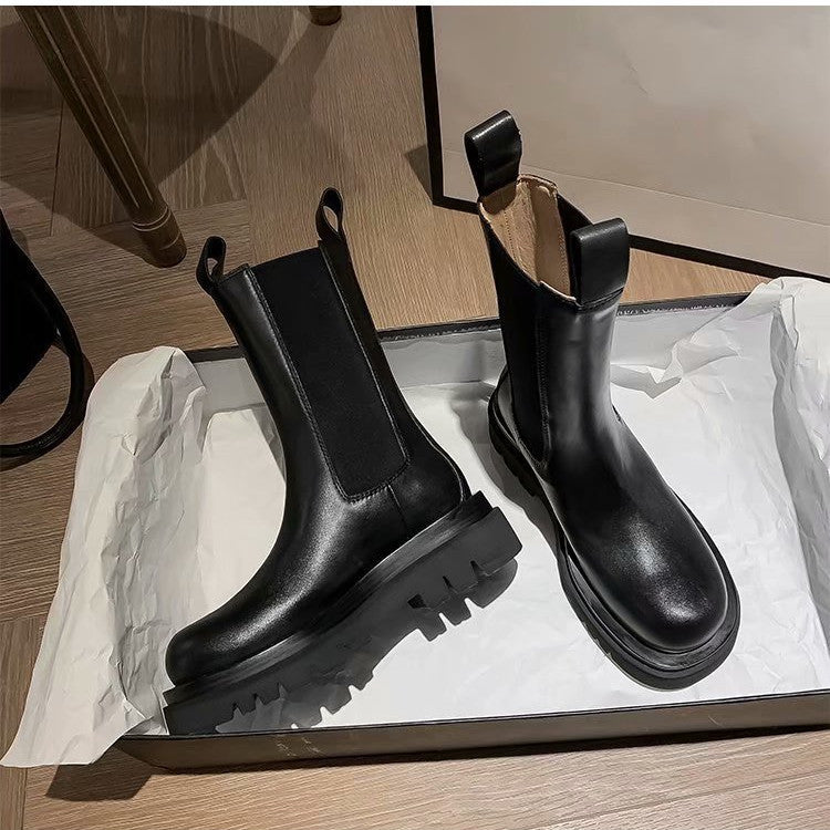 Fashion thick-soled smoke tube boots women