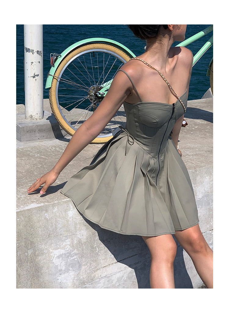 Matcha Brownie A- Line Sling Dress