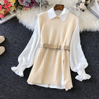 Shirt Knitted Two-piece Vest Set Fan High Quality Casual Fashion