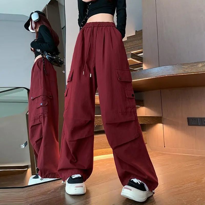 Retro Slimming Straight Casual Wide-leg Pants