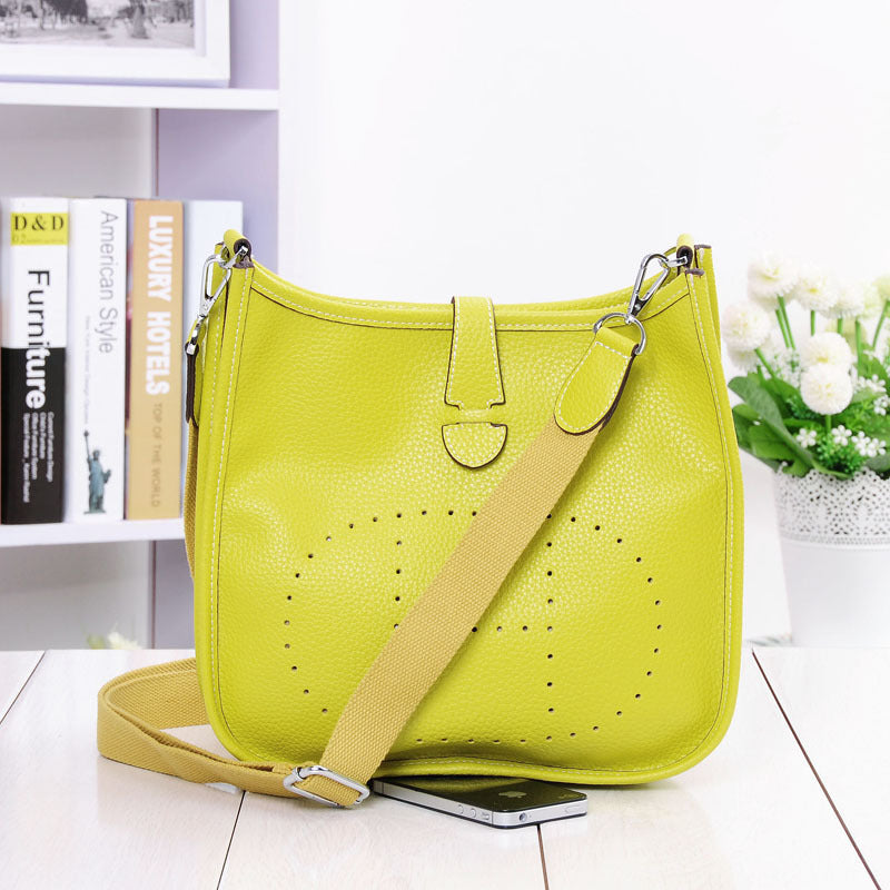 Women Litchi Stria Leather Crossbody Shoulder Togo Classic Purse Handbag Bags H