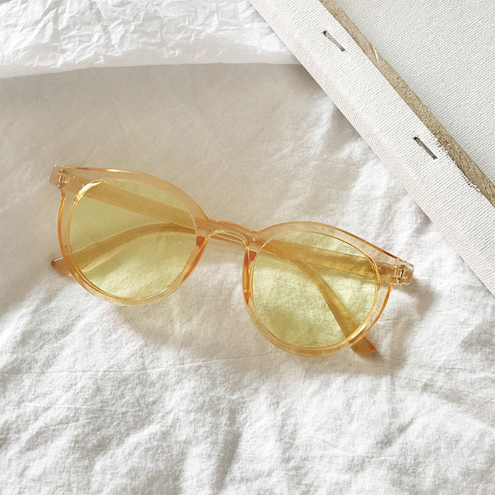 Sunglasses round frame mirror