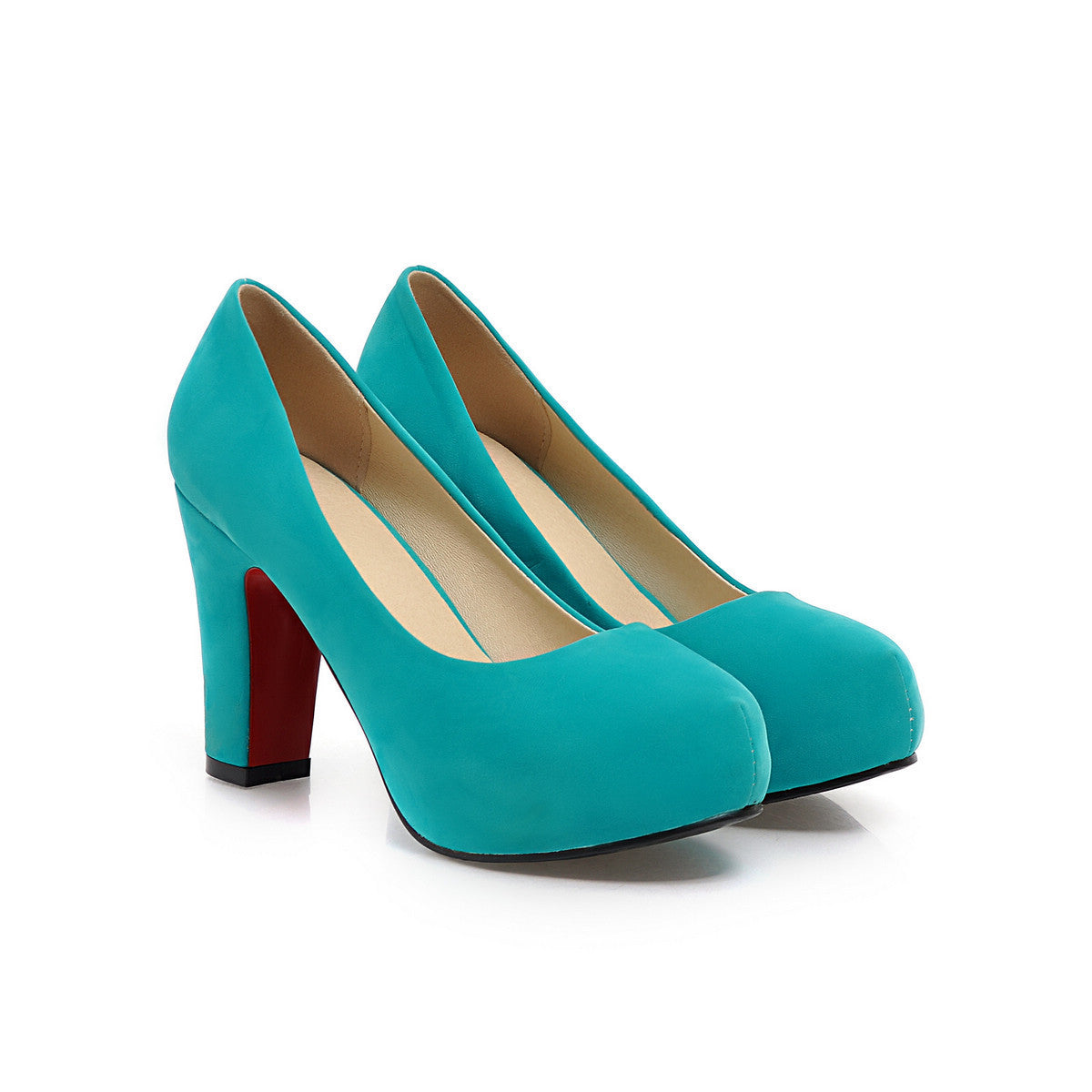 Shallow Mouth Suede Pumps Thick Heel Water Platform Super High Heel