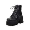 Women Round Toe Metal Rivets Ankel Boots