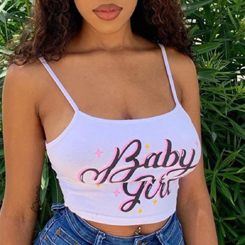 Sweet Baby Girl Starry Crop Tank Top For Women