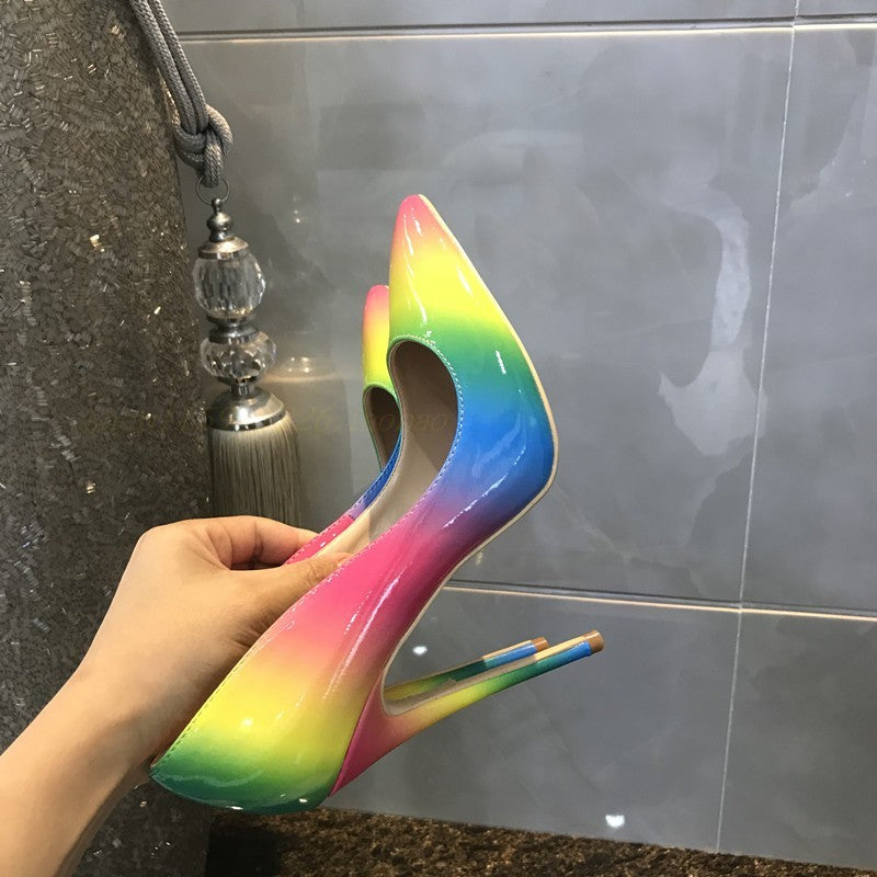 Rainbow super high heels