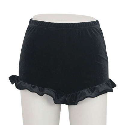 Women's Fashion Suede Ruffled Shorts