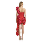 Bandage One-piece Dress Folding Side Birthday Party