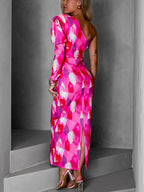 Women's Printed Color Single Sleeve Dress