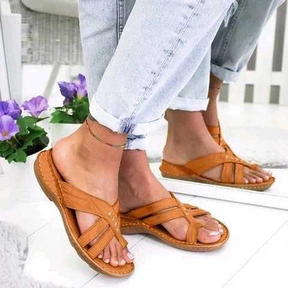 Sandals women flat bottom toe sandals and slippers