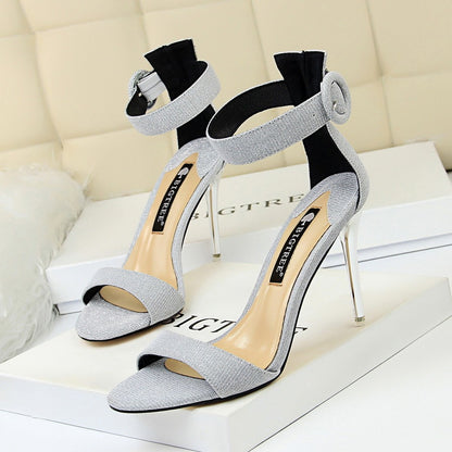 Korean fashion metal high heels