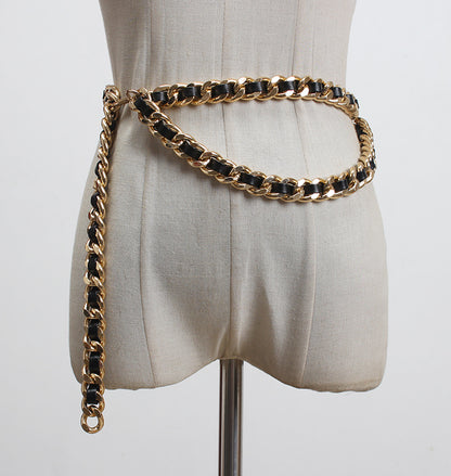 Child metal braided chain tassel waist chain