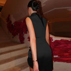 Elegant Slim-fit Pleated Hollow Dress Women