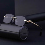 Frameless Trimming Leopard Sunglasses