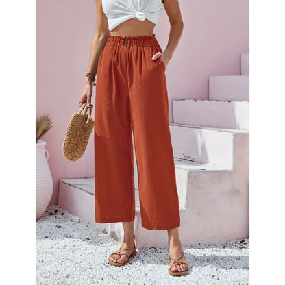 High Waist Straight Casual Pants