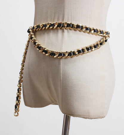 Child metal braided chain tassel waist chain