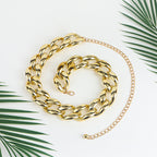 Gold Metal Cutout Women's Waist Chain Personalized Body Chain Single Sexy Cuban With Dress Accessories
