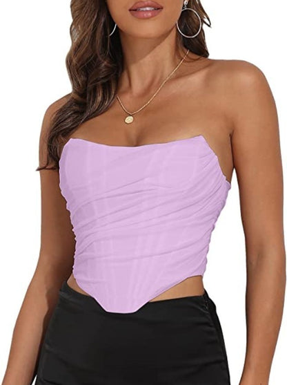 Women's Corset Solid Color Fishbone