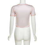 Round Neck Slim-fit Street Shot Top For Women