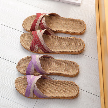 Four Seasons Home Sweat-absorbent Linen Slippers