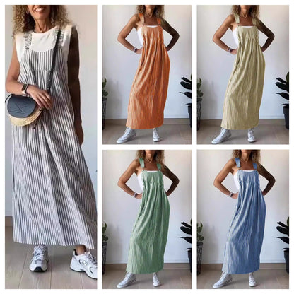 Summer Women's Fashion Striped Overall Dress