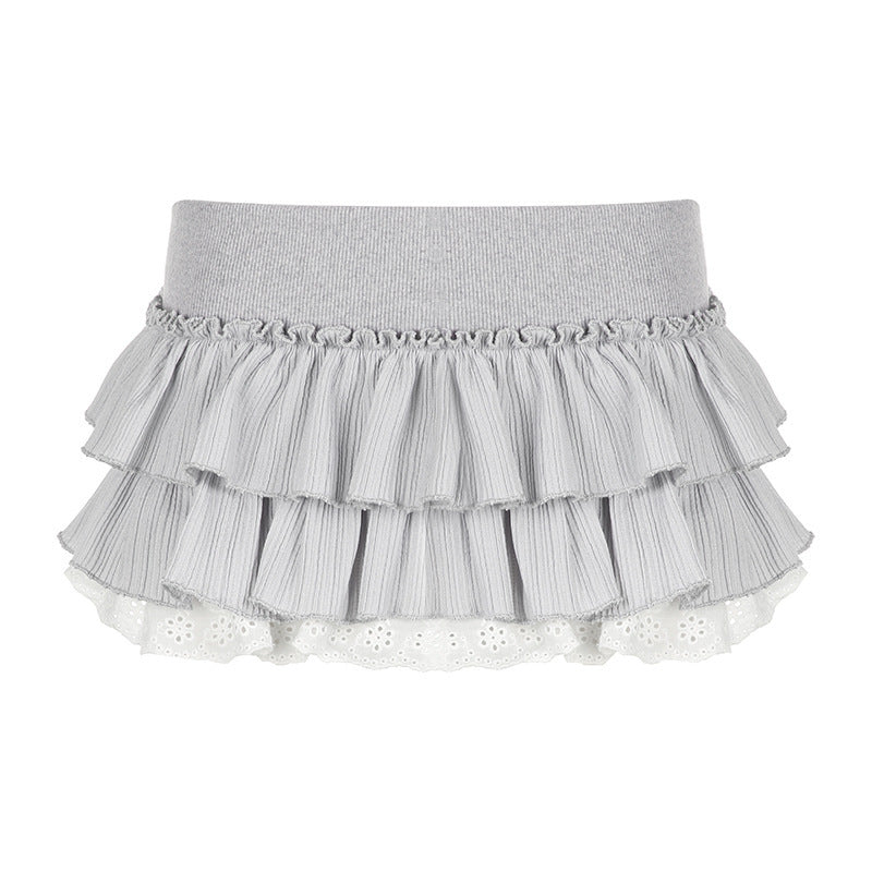 Sweet Ballet Style Stitching High Waist Dance Short Girl Cute Princess Cake Dress