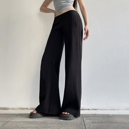 V-shaped Waist Head Draped Suit Wide Leg Casual Trousers